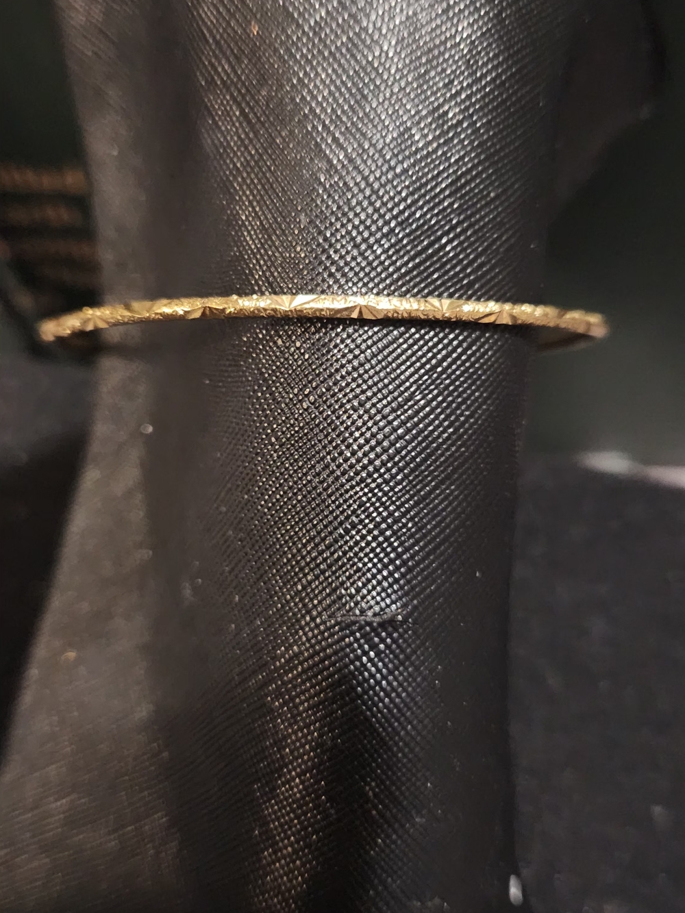 Delicate Textured Gold Bangle Bracelet - Women's Jewelry